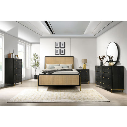 Anser Black and Natural 5-piece Eastern King Bedroom Set