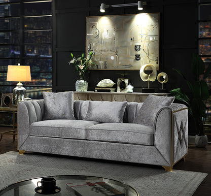Velencia Modern Style Sofa made with wood in Silver      same asG150109224  (NJ inventory,)