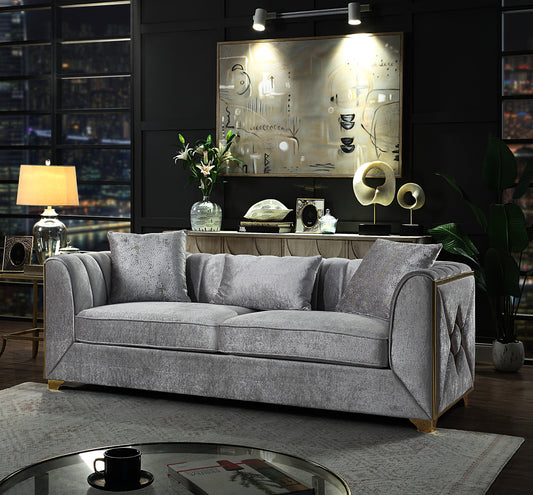 Velencia Modern Style Sofa made with wood in Silver      same asG150109224  (NJ inventory,)