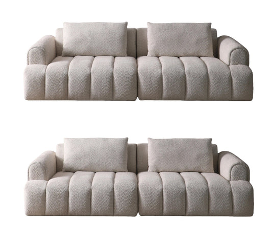2PS, Modern Sectional Sofa, 4-Seater, Chenille Velvet Upholstered Sofa Couch for Living Room Apartment Small Space