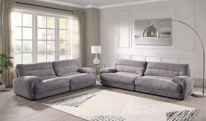 Cadenza Gray Corduroy 2PCS Living Room Set